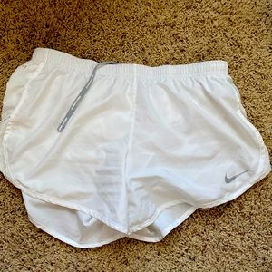 White Nike athletic shorts